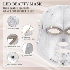 SDKWDH LED Face Mask all-skin-types friendly, safe daily use without UV exposure.