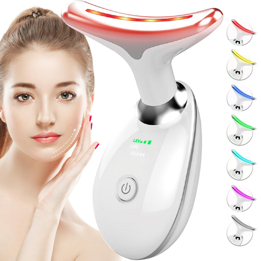 SDKWDH red-light face-neck massager in front view for at-home skincare.