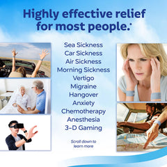 Sea-Band wristbands apply P6 acupressure point on wrists