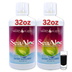SeaAloe Nature's Liquids Aloe Vera Juice bottle for daily hydration