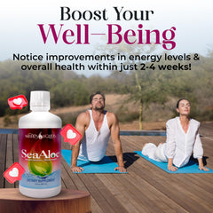 Glass with straw featuring SeaAloe for wellness moments