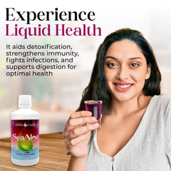 Close-up of SeaAloe label highlighting the proprietary blend