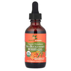 SEABUCKWONDERS Organic Sea Buckthorn Oil bottle for versatile topical and dietary use.
