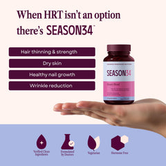 SEASON34 keratin peptides bottle helps reduce hair shedding and strengthen anchoring for fuller-looking hair.