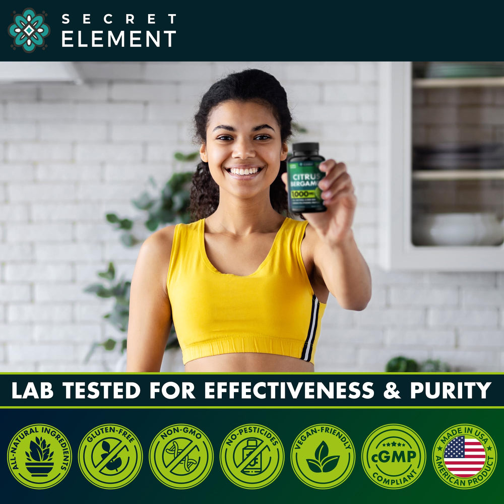 Secret Element Citrus Bergamot 1000mg two-pack back displays label details and purity notes.