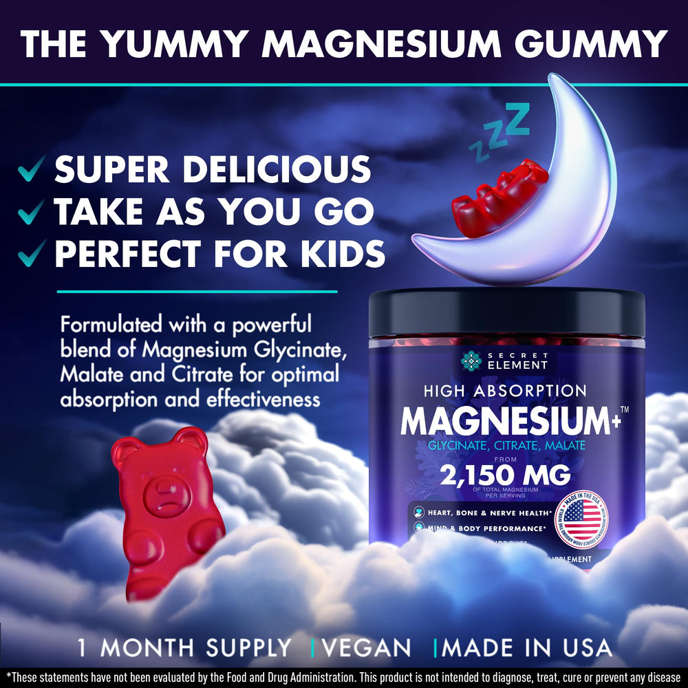 Close-up of Secret Element gummies highlighting texture and cherry flavor