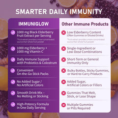 Berry ImmuniGlow drink in a glass after mixing