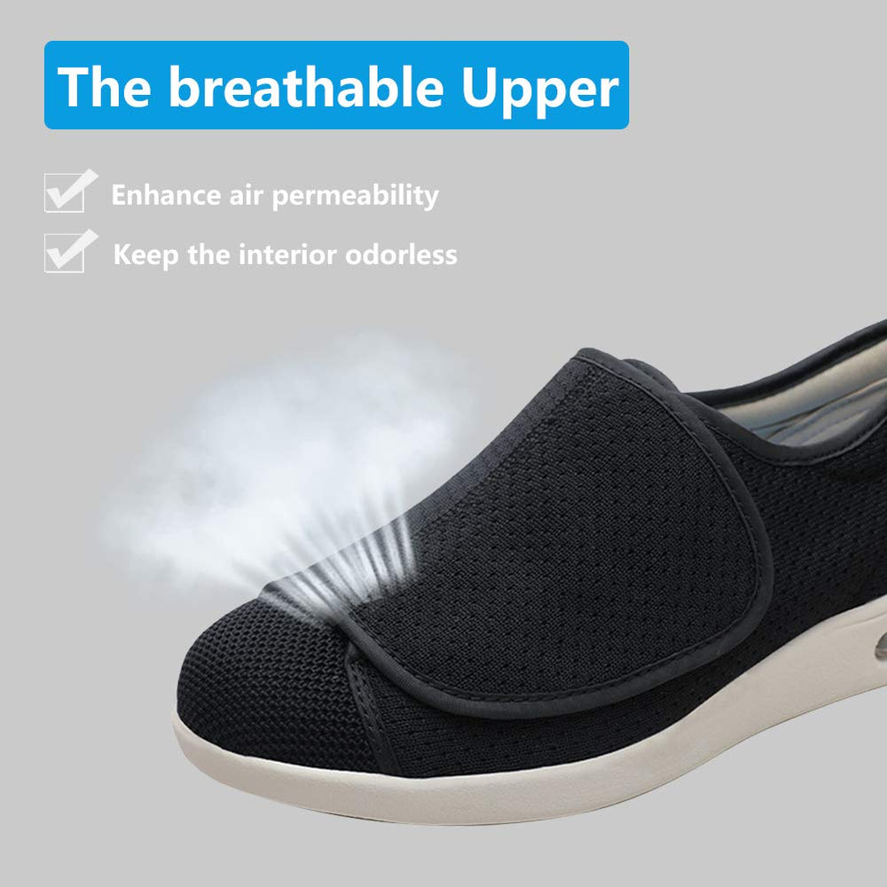 Secret Slippers adjustable closure sneakers provide a secure fit for variable foot sizes.