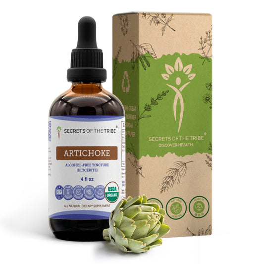 Secrets of the Tribe Artichoke bottle with dropper for alcohol-free daily use