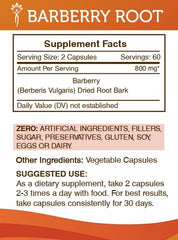 Secrets of the Tribe Barberry Root 120 capsules vegetable capsules, gluten-free option.