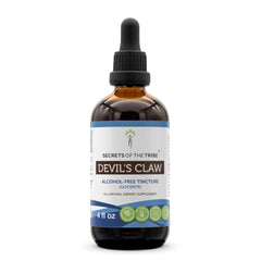 Secrets of the Tribe Devils Claw tincture bottle with dropper for precise dosing.