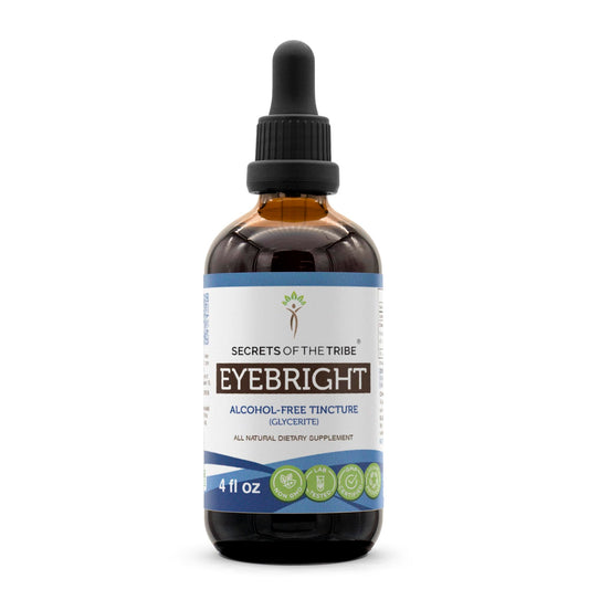 Secrets of the Tribe Eyebright tincture bottle with label for daily use