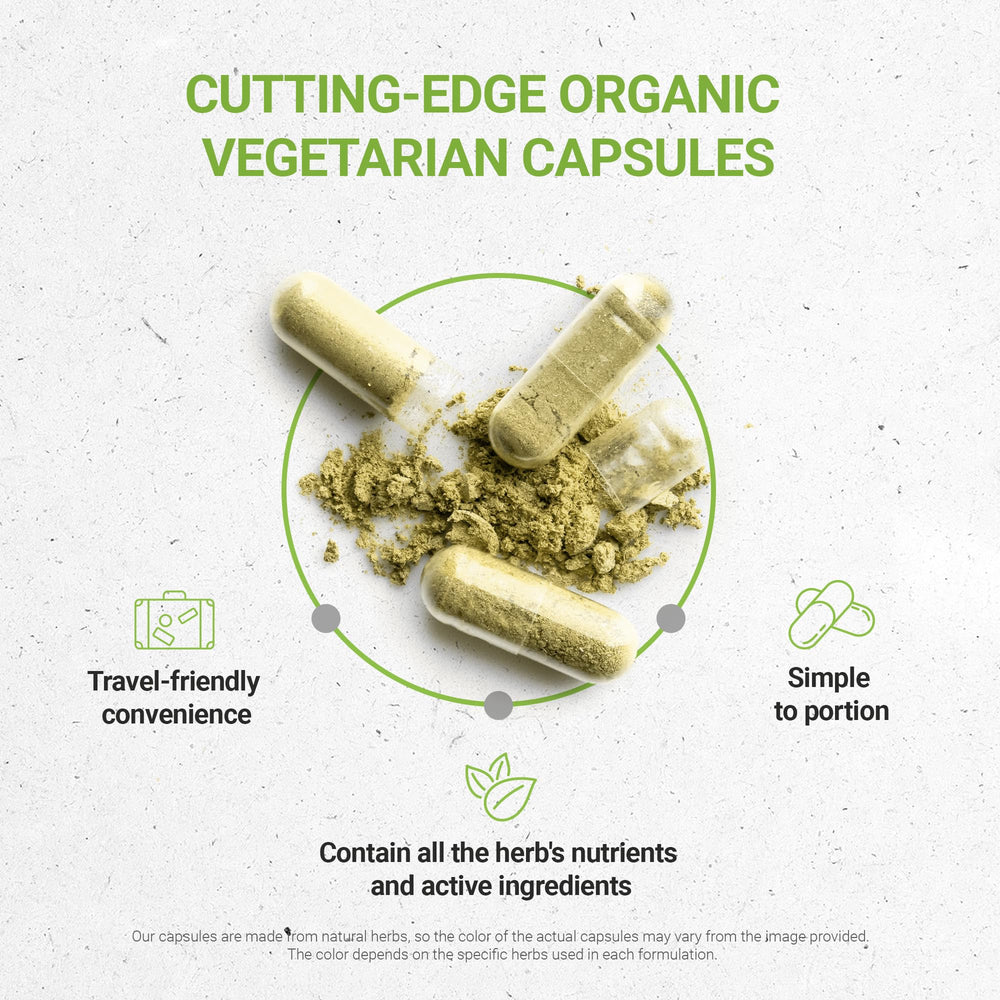 Secrets of the Tribe Gentian capsules closeup highlights 120-count bottle for easy daily use.
