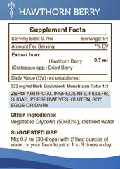 Secrets of the Tribe Hawthorn Berry Tincture packaging highlights lab-tested, clean label.