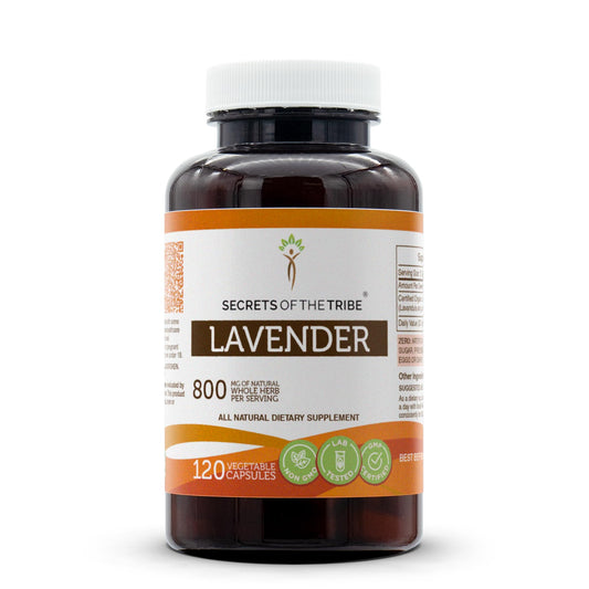 Secrets of the Tribe Lavender capsules bottle for daily relaxation