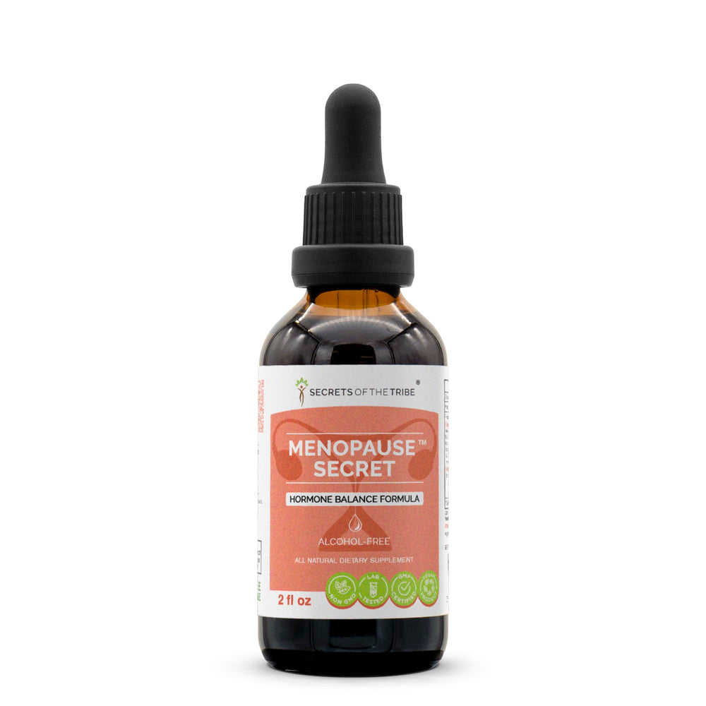 Secrets of the Tribe Menopause Secret bottle front for easy daily use.