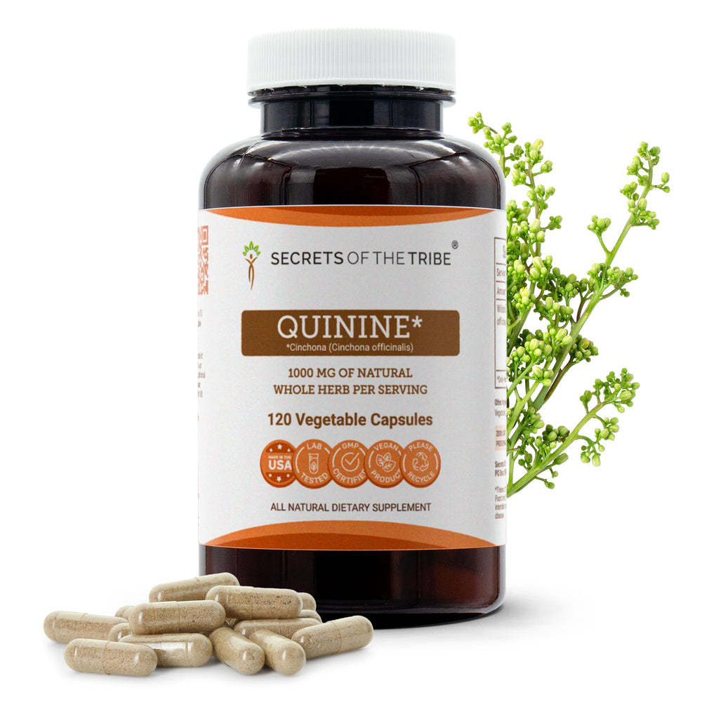 Secrets of the Tribe quinine capsules bottle pictured for daily mobility support.