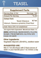 Secrets of the Tribe Teasel label closeup shows clean ingredients