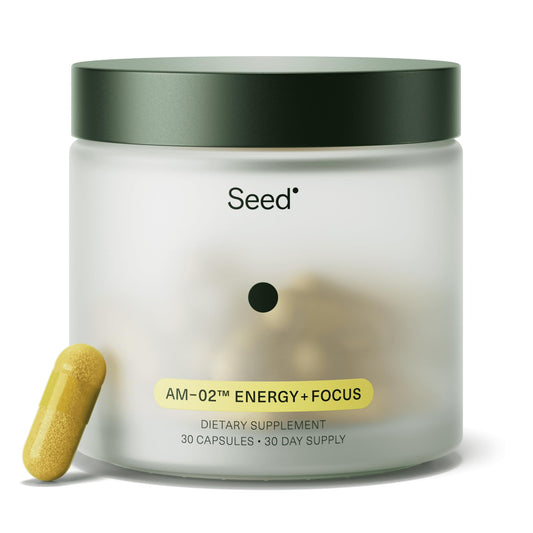 Seed AM-02 energy focus bottle shows a steady lift without jitters.