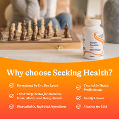 Seeking Health Acetyl-L-Carnitine brain-health visual illustrating focus and memory support.