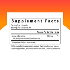 Seeking Health Acetyl-L-Carnitine capsules closeup showing easy-to-swallow form for daily energy support.