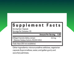 Close-up of DAO Enzyme capsules for convenient pre-meal use