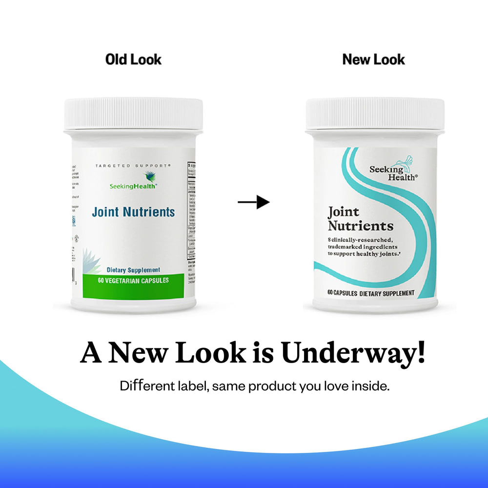 Seeking Health Joint Nutrients packaging box clear design highlights ingredients
