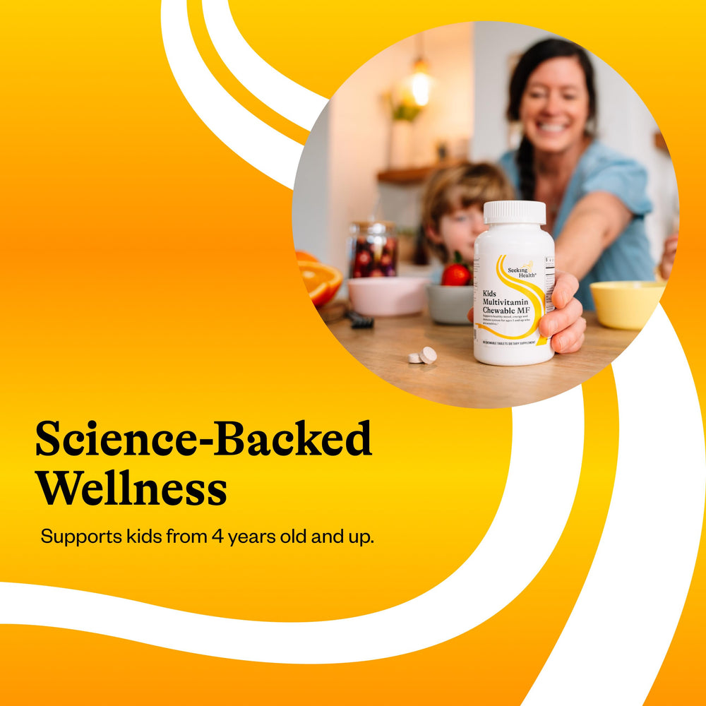 Seeking Health Kids Multivitamin Chewable MF serving with breakfast.