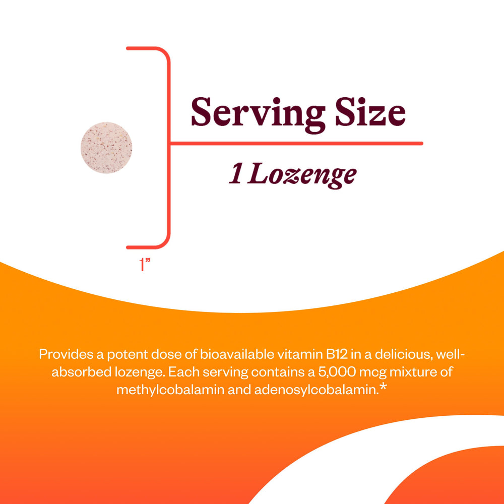 Close-up of Seeking Health Methyl B12 5000 lozenges underscores high potency