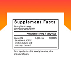 Seeking Health Methyl B12 5000 lozenges packaging front highlights vegan-friendly, allergen-free formula