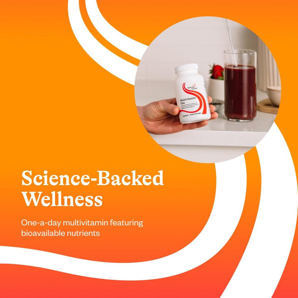 Label of Seeking Health Multivitamin One showing magnesium-free formula details.
