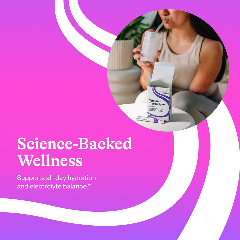Dissolved Seeking Health electrolyte sticks in water for quick hydration after activity