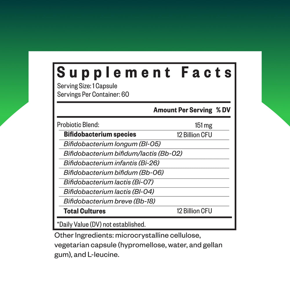 Seeking Health ProBiota bifidobacterium capsules closeup shows pure bifidobacteria