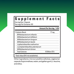 Closeup of ProBiota HistaminX capsules, highlighting vegetarian formula for gut health.