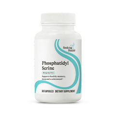 Seeking Health PS bottle front highlights vegetarian brain support capsules