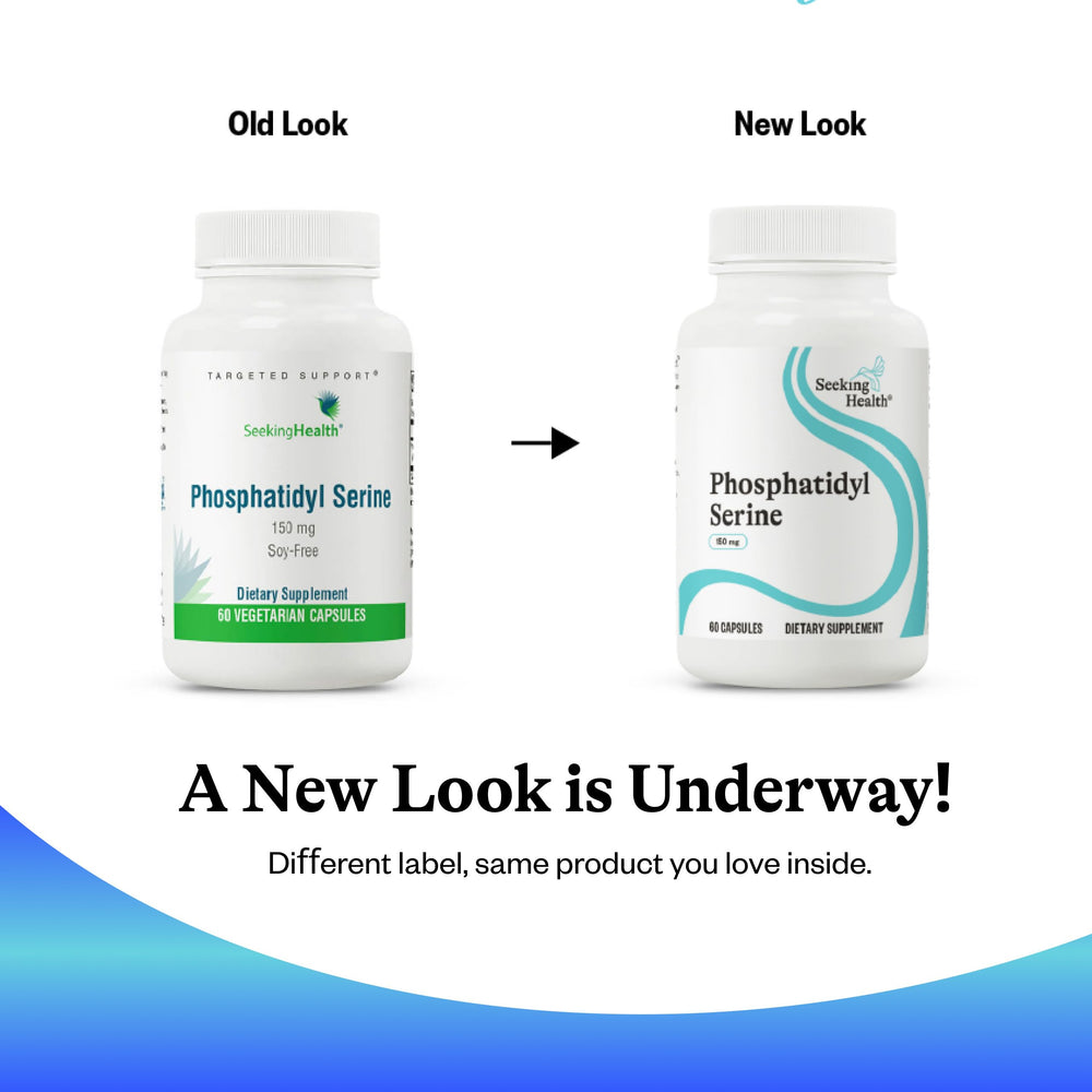 Seeking Health PS ingredient list shows transparent sunflower-based phosphatidylserine