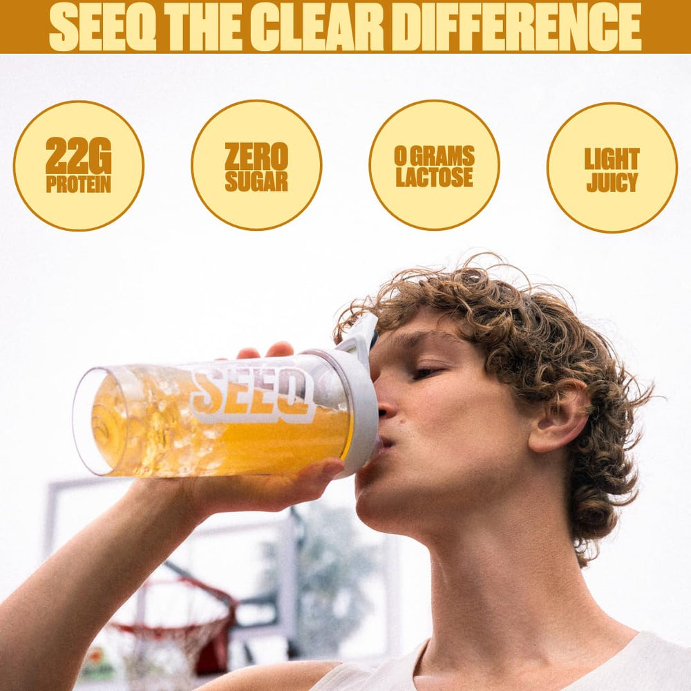 SEEQ Clear Whey Mango Pineapple pour for refreshing sugar-free hydration.