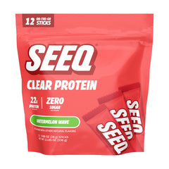 SEEQ Clear Whey Watermelon Wave bottle pour for refreshing post-workout hydration