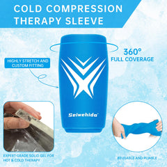 SEIWEHIDO soft gel knee ice pack stays flexible when frozen for comfortable use.