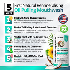 SELFWISE label close-up showcases organic, fluoride- & alcohol-free formula for sensitive teeth.