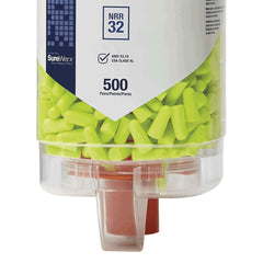 Sellstrom ear plugs in dispenser packaging for hygiene and portability.