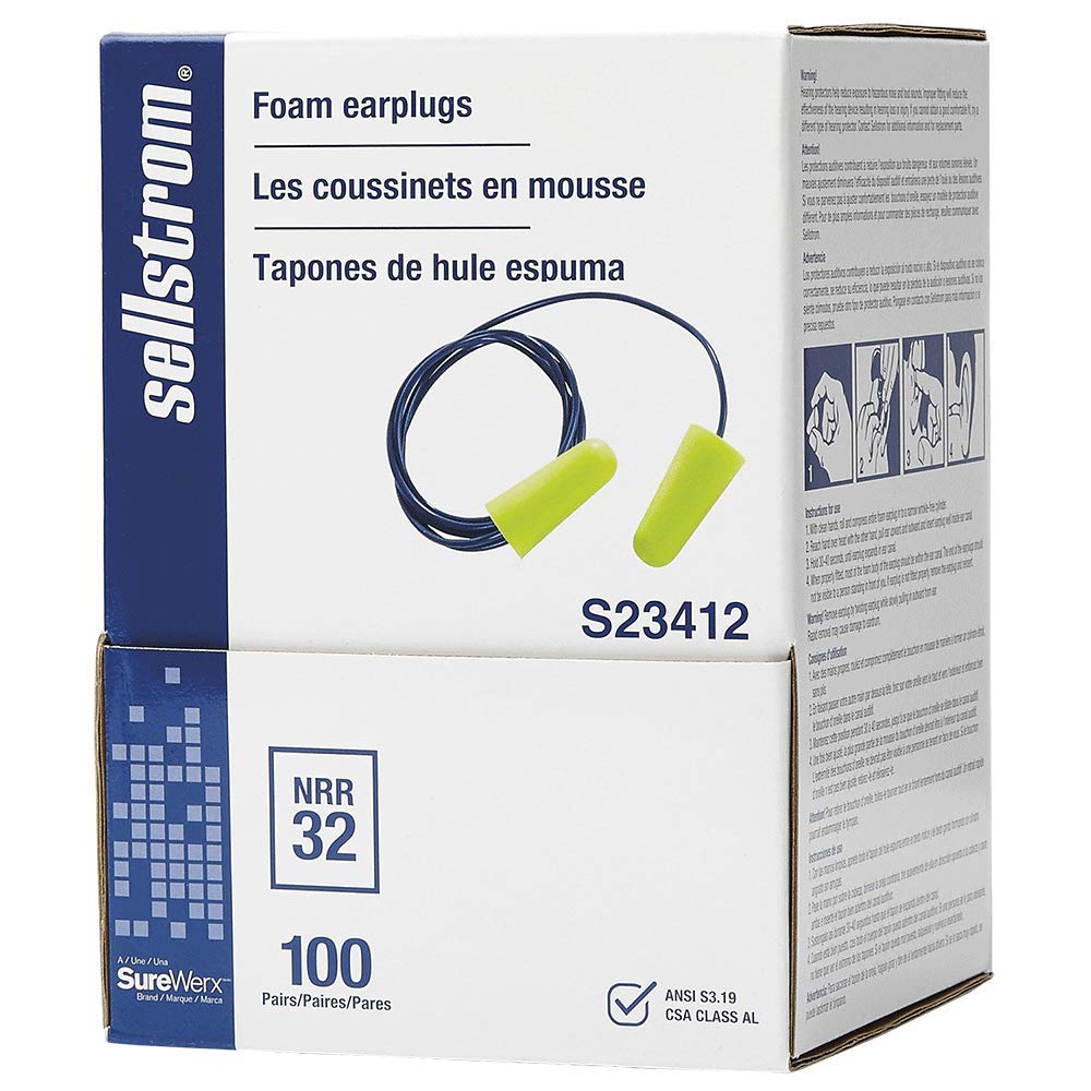 Sellstrom S23412 32dB foam ear plug delivering strong noise suppression for loud environments.
