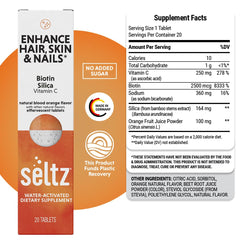 Seltz Enhance tablets in hand illustrating convenient daily use