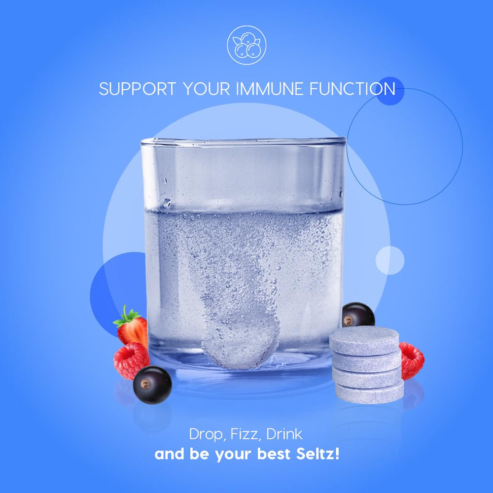 Seltz on-the-go setup with a water bottle for daily routine and immunity.
