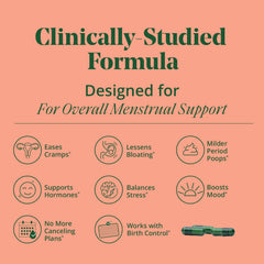 Semaine PMS Relief daily-use guidance demonstrating cycle-support dosing.