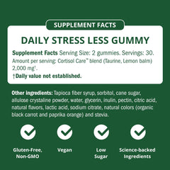 Semaine Stress Less Gummy benefits graphic suggesting mood and sleep support
