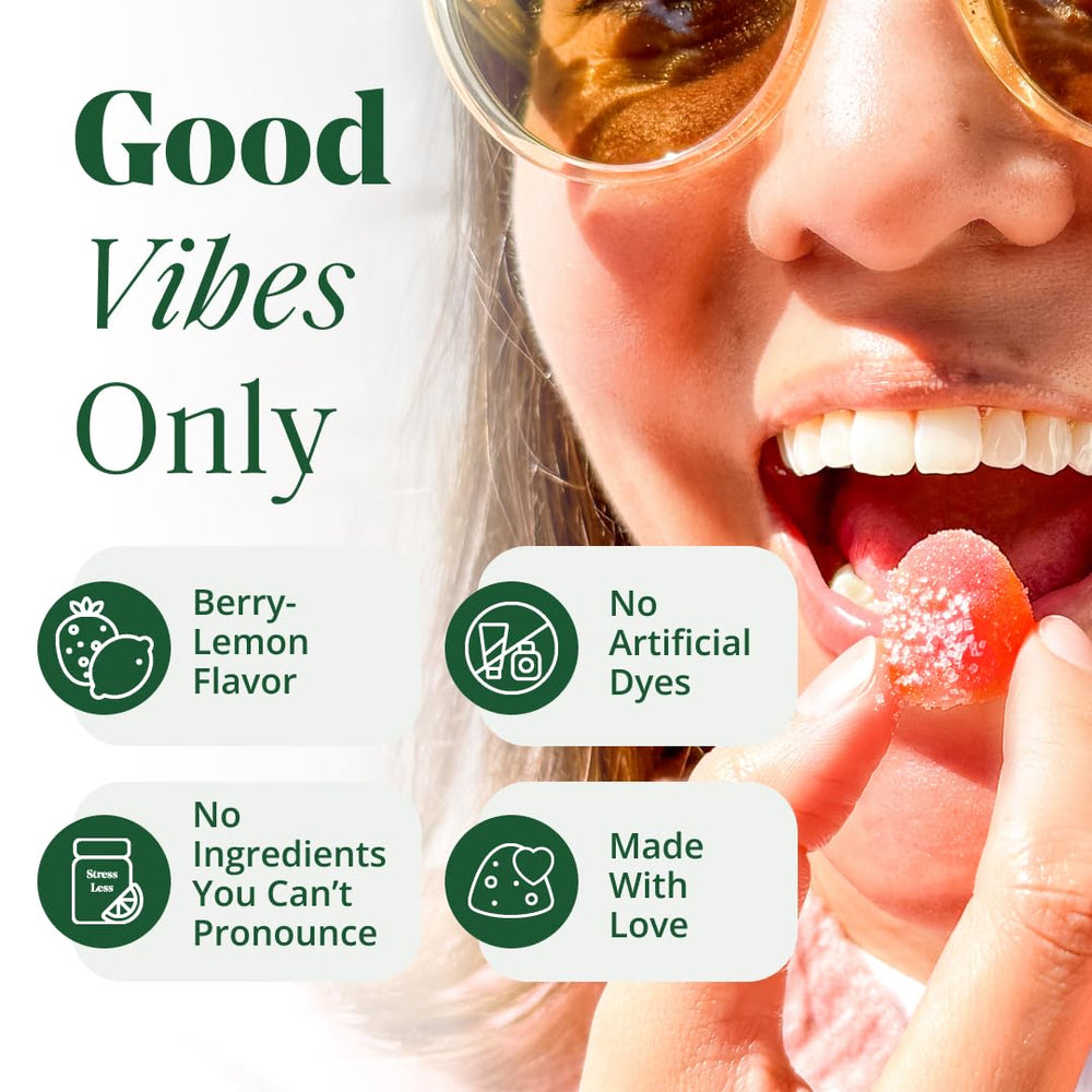 Semaine Stress Less Gummy dish presentation for a calming routine