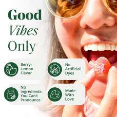 Semaine Stress Less Gummy dish presentation for a calming routine