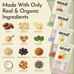 Send Bars Banana Bread Bar ingredients displayed for clean plant-based protein