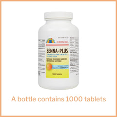 Bulk Senna Plus bottle stored securely for extended supply.
